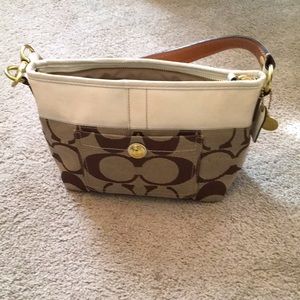 Coach authentic beige and brown handbag